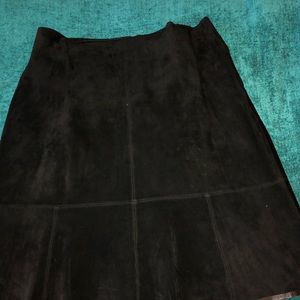 Black suede leather skirt